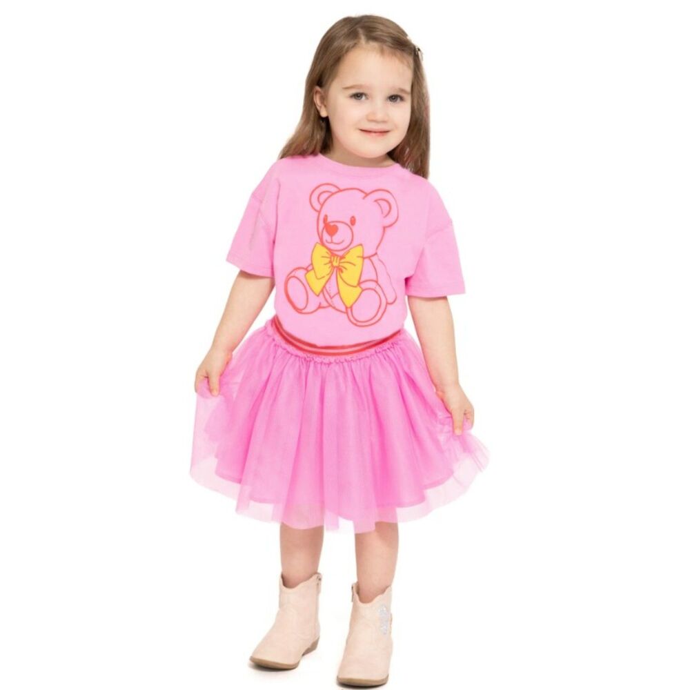 NEW NWT Infant Girls Sz 18 Months Hot Pink Tutu Skirt & Tee Shirt 2 Pc Outfit
